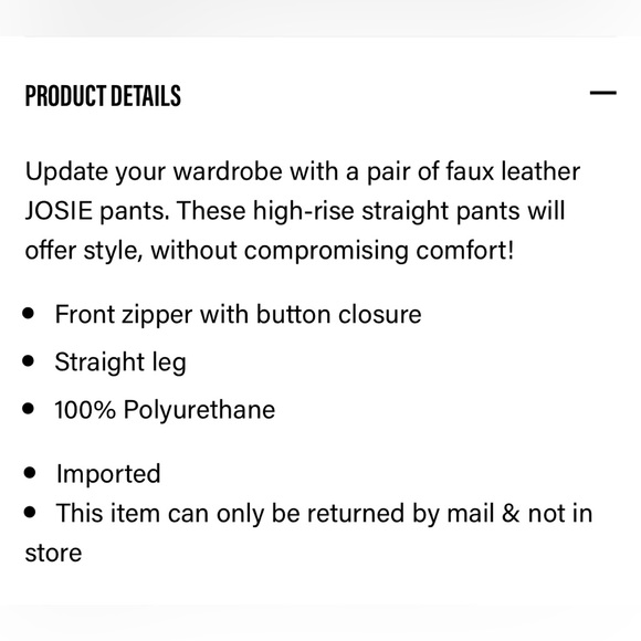 Steve Madden faux leather pants - Picture 9 of 9